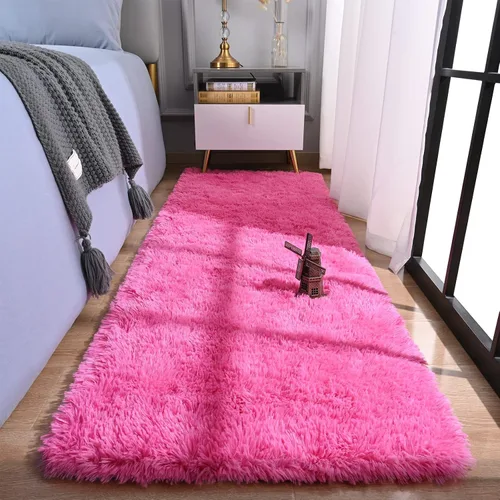 Miniatura 2 de Alfombra Corredor Suave de Pelo Largo para Dormitorio, 2 x 6 pies, alfombras esponjosas con parte inferior antideslizante para pasillo, junto a