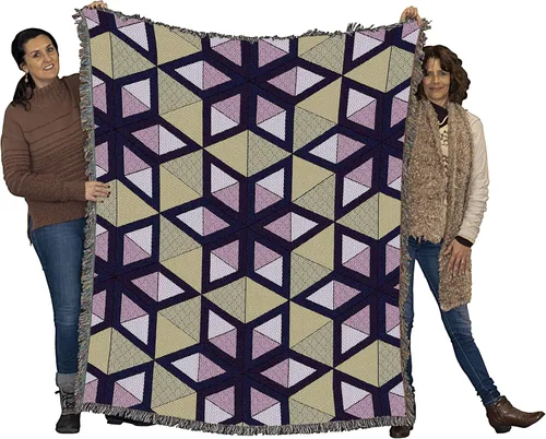 Pure Country Weavers Manta con diseño de estrellas y diseño de bayas, diseño de tapiz tejido de algodón, fabricada en los Estados Unidos (60 x 50