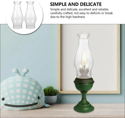 Miniatura 3 de OSALADI Lámpara de aceite de repuesto para chimenea, pantalla de cristal transparente de 3.22 pulgadas, lámpara de queroseno, globo a prueba