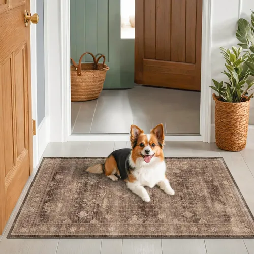 Miniatura 198 de Alfombra Boho Negra para Sala de Estar - Alfombra de Área Lavable de 10x14 Pies, Alfombras de Comedor para Debajo de la Mesa, Alfombra Suave de Pelo