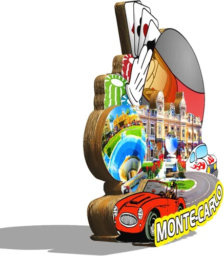 Miniatura 2 de Imán de Monaco Montecarlo para nevera de madera 3D, montecarlo, recuerdos coleccionables, decoración hecha a mano