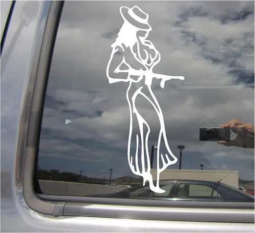 - Gangster Lady Bootlegger con Tommy Gun - Gangster 1920s 1930s Vintage Retro Old School - Carros, camiones, ciclomotor, casco duro, automóvil,