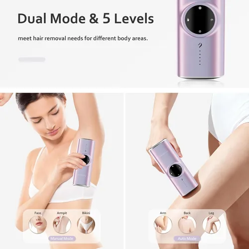 Miniatura 6 de BeautyGlow Dispositivo de depilación láser para mujeres, removedor de pelo IPL en casa con tecnología de enfriamiento de hielo para cara y cuerpo