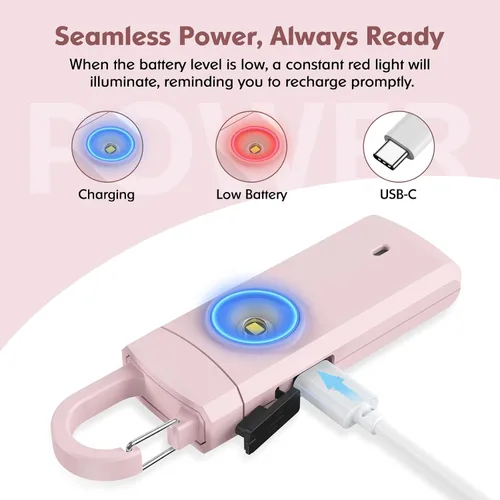 Miniatura 3 de Alarma personal recargable para mujeres, regalos de cumpleaños de Navidad para mujeres, hijas, estudiantes universitarios, adolescentes, ancianos