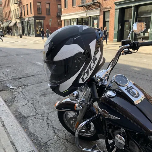 Miniatura 12 de Casco integral para hombres y mujeres adultos con protector solar ahumado Tonto Negro Racing