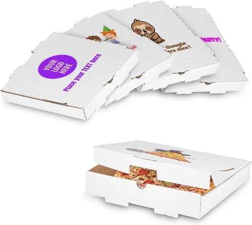 Miniatura 7 de MT Products Cajas de pizza de cartón blanco de 10" x 10" x 1.75" - Cajas de pizza corrugadas B-Flute vacías (paquete de 10) - Fabricado en EE. UU