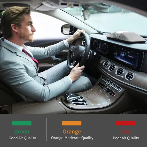 Miniatura 4 de Purificador de aire para automóvil con filtro HEPA verdadero H13: purificador de aire portátil para automóviles para humos de escape, COV, humo, Gris