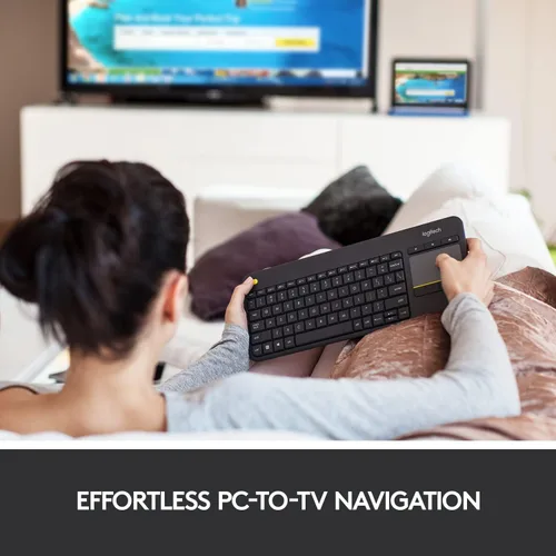Miniatura 10 de Logitech K400 920-007119 Plus teclado táctil inalámbrico para TV conectado a computadora