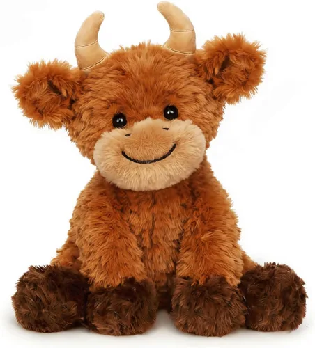 Miniatura 27 de Hopearl Adorable Vaca de Peluche, Juguetes de Vaca Flexible Suave, Animales de Peluche, Regalos de Cumpleaños Lindos para Niños, Niñas, Niños