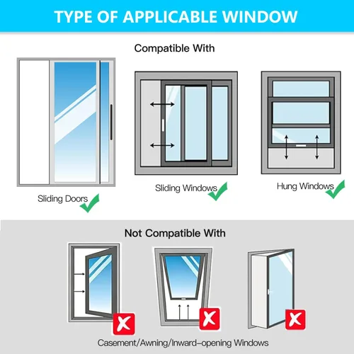 Miniatura 6 de Kit de ventana de aire acondicionado portátil resistente de 40 pulgadas, protector térmico de papel de aluminio reflectante, 100% opaco e