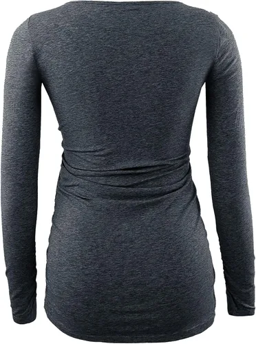 Miniatura 3 de Camisetas de maternidad para mujer Bonitos regalos divertidos de embarazo para madres primerizas fruncidas laterales