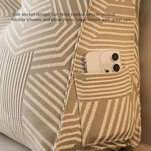 Miniatura 7 de Cojín triangular para mesita de noche, gran cabecero triangular con cuña para reposo en cama, almohada de lectura, respaldo y soporte de Azul