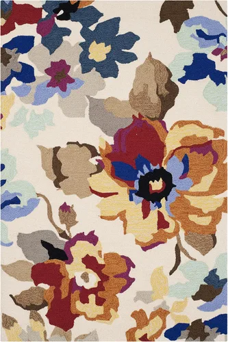 Miniatura 3 de SAFAVIEH Four Seasons Collection FRS509D - Alfombra floral con gancho a mano (3 pies 6 pulgadas x 5 pies 6 pulgadas), color marfil/multi