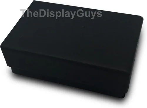 Miniatura 9 de TheDisplayGuys - Paquete de 25 cajas de cartón rellenas de algodón #10 para joyas, color negro mate (1.9 x 1.3 x 0.7 pulgadas), para envío
