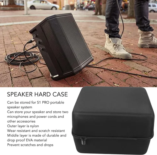 Miniatura 3 de Estuche rígido para altavoz Bluetooth, estuche de almacenamiento duro portátil para altavoz portátil S1 PRO Bluetooth, 2 micrófonos, cables