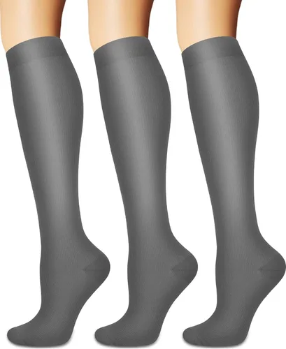 Miniatura 35 de Calcetines de compresión para mujeres y hombres circulación (3 pares) son el mejor apoyo para correr, atletismo, ciclismo, senderismo 01 Negro