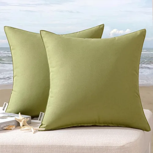 Miniatura 11 de MIULEE - Juego de 2 fundas de almohadas decorativas para exteriores, impermeables, cuadradas, para jardín, para cenador de primavera, tienda de Negro