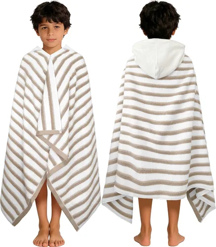 Miniatura 42 de VOOVA & MOVAS Poncho de Toalla de Baño Gruesa con Capucha para Niños (4-8 Años) - Bata de Toalla de Natación de Algodón Turco Suave y Absorbente