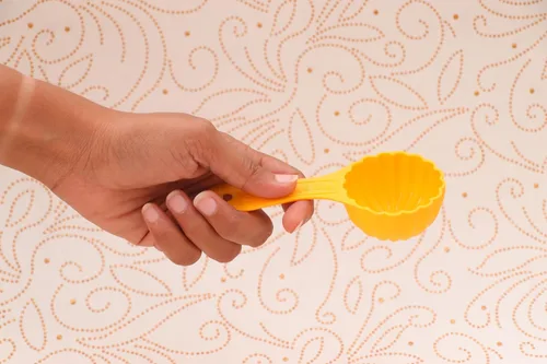 Miniatura 3 de Prasad - Cuchara de barro, molde de plástico para herramientas de cocina, cuchara de molde, color amarillo (paquete de 2)