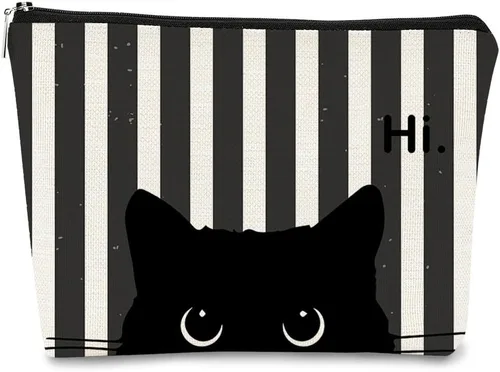 Miniatura 15 de Regalos de Gatos - Pequeña bolsa de maquillaje, bolsa de cosméticos para amantes de los gatos, bolsa de maquillaje para adolescentes y mujeres, cat 1