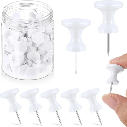 Miniatura 18 de Outus 100 pines gigantes para pulgares grandes, cabezales de plástico, de 1 pulgada, para tablero de corcho, mapas, pósteres de oficina y escuela