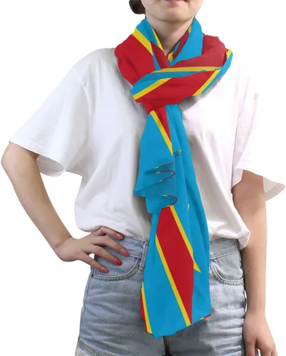 Miniatura 3 de Moda ligera bandera de Maryland gasa seda larga bufanda chal abrigo