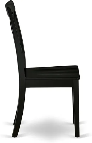 Miniatura 12 de East West Furniture AMBO3-BCH-W Juego de mesa y sillas de cocina de 3 piezas contiene una mesa de comedor redonda con pedestal y 2 sillas de asiento
