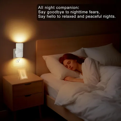 Miniatura 7 de easuntec Luz Nocturna, Luces Nocturnas Enchufables en la Pared, Luz Nocturna LED Cálida, Sensor de Luz de Atardecer a Amanecer, 3 Modos de Luz