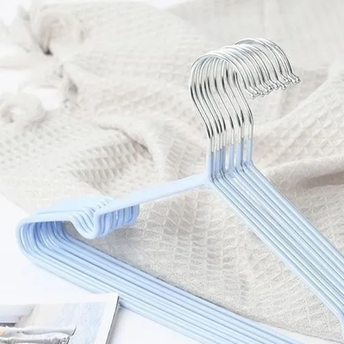 Miniatura 8 de Paquete de 10 perchas de plástico con revestimiento de goma antideslizantes y resistentes, diseño ultra delgado y ligero, resistente, no mancha