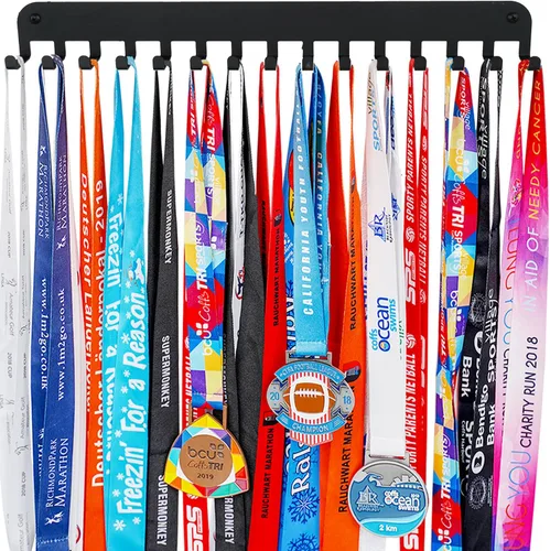 Medal Hanger Display - She Believed She Could She Did - Personalized Medal Holder for Sport Race Runner Sturdy Steel Metal Plaque Over 63 Medals