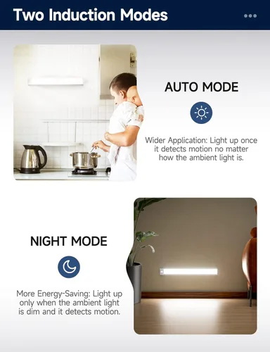 Miniatura 2 de Luces para debajo del gabinete, iluminación recargable que funciona con pilas, luz inalámbrica con sensor de movimiento para interiores, luz Luz