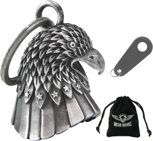 Miniatura 37 de Dream Apparel Campanas de motocicleta para motociclistas, accesorios de campanas pesadas y llavero para la suerte Viaja para vivir