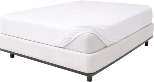 Protector de colchón ajustable de tamaño individual, resistente al agua y al polvo, funda de poliéster silenciosa con falda elástica, lavable a