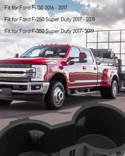 Miniatura 5 de Insertos para portavasos de goma para consola de automóvil con capacidad para 2 tazas, apto para Ford F-150 XLT XL Lariat solo 2015-2017, apto