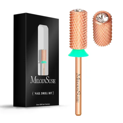 Miniatura 53 de MelodySusie Brocas de uñas de seguridad, brocas de carburo de 2,38 mm de barril grande y parte superior redonda y suave, adecuadas para manicura