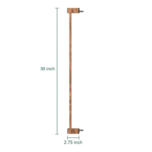 Miniatura 3 de BABELIO Extensión de puerta de metal para bebés con patrón de madera, puerta extra ancha para mascotas de 2.75 pulgadas para escaleras y puertas