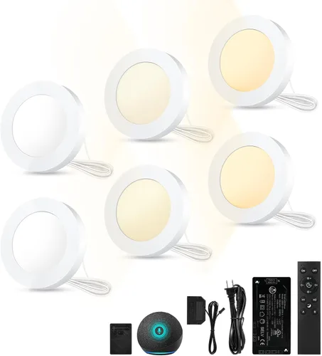 Miniatura 11 de VST Iluminación Inteligente Bajo Gabinete Compatible con Alexa y Google Home Assistant, Aplicación de Control Remoto, Montaje Empotrado o en Negro