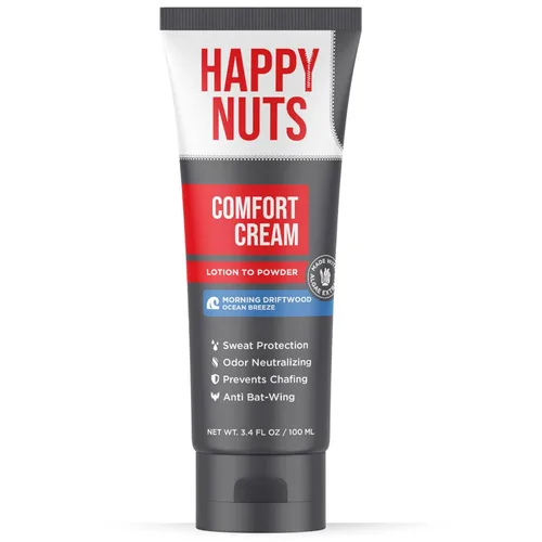 Miniatura 16 de HAPPY NUTS Desodorante en crema Comfort para hombres: defensa del sudor antirozaduras, control de olores, sin aluminio, esencial de viaje