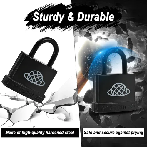 Miniatura 5 de 8 candados resistentes a la intemperie con llave para uso en exteriores, candado con llave para exteriores con carcasa de plástico, cerraduras
