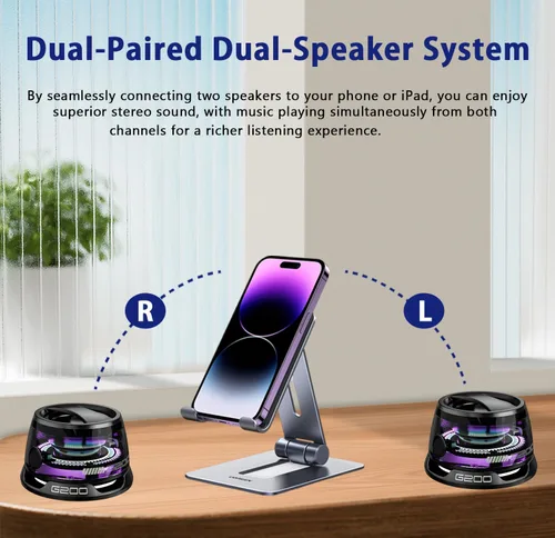 Miniatura 4 de Yaslayp Altavoz Bluetooth magnético multifuncional G200 con luz RGB, altavoz magnético inalámbrico impermeable para teléfonos, tabletas