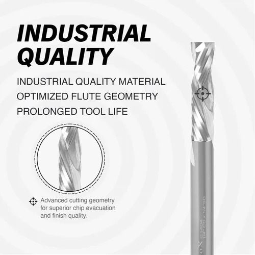 Miniatura 3 de Zahyox Broca de fresadora en espiral de compresión de vástago de 1/4 pulgada, juego de 2 piezas, fresadora CNC para madera, 1/4 diámetro x 1 CL x