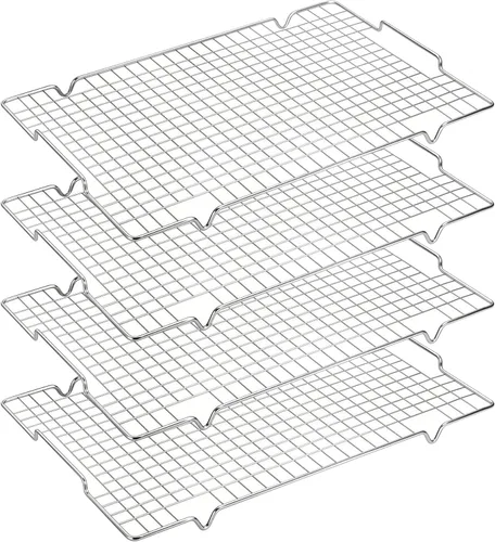 Miniatura 11 de HULISEN Rejilla de enfriamiento de 16 x 10 pulgadas, estante antiadherente para hornear con mango que se adapta a media bandeja de hoja, estantes