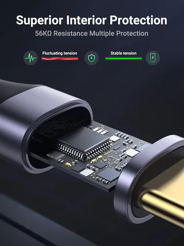 Miniatura 4 de UGREEN Cable USB a USB C 3.0 Cable USB C 3.0 de transferencia de datos de 5 Gbps tipo C, cable trenzado de nailon de carga rápida para Android