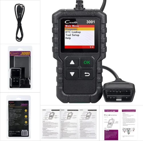 Miniatura 5 de LAUNCH - Escáner de diagnóstico automotriz Creader 3001 OBD2 de luz del motor, sensor de O2, lector de código OBD para todos los vehículos