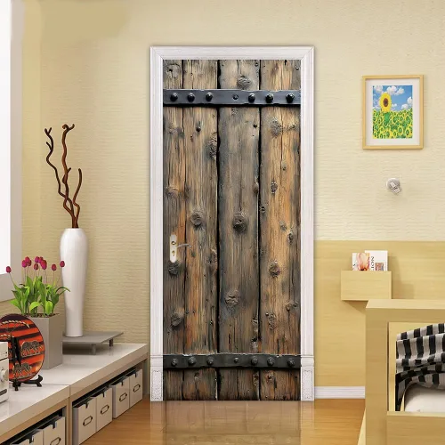 Miniatura 20 de Calcomanías 3D para puerta, murales para despegar y pegar, cocodrilo negro, calcomanías de pared, autoadhesivas, extraíbles, impermeables, de PVC
