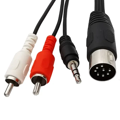 Miniatura 2 de Seadream Cable de audio DIN de 6 pies y 8 pines macho a 2RCA macho y 3 puertos de 0.138 in