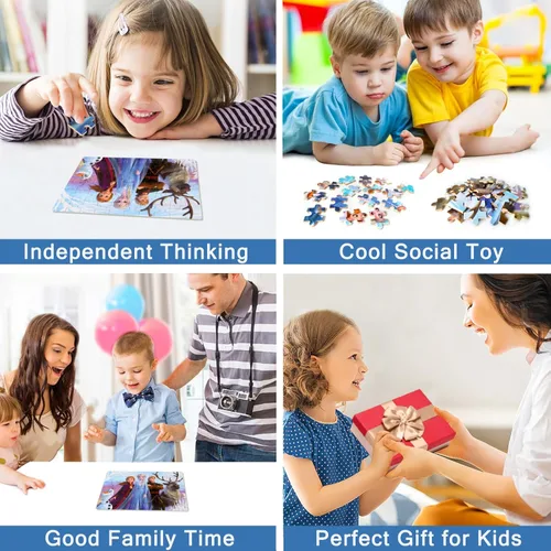 Miniatura 5 de MZZOTOY - Rompecabezas para niños de 4 a 8 años, 60 piezas, para niños de 3 a 5 años, en una caja de metal, rompecabezas educativos para niñas