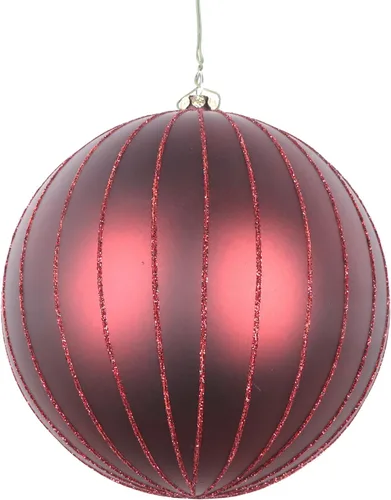 Miniatura 10 de Vickerman Adorno navideño de bola de avena mate con purpurina de 5 pulgadas. Incluye 4 piezas por bolsa.