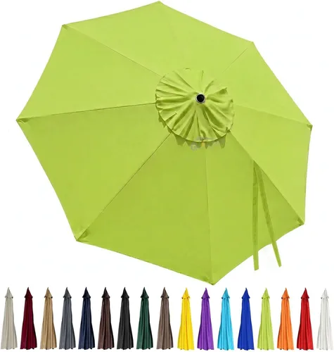 Miniatura 13 de Toldo de repuesto para sombrilla de patio de 10 pies, 8 varillas, impermeable y resistente a la decoloración, tela de poliéster gruesa para patio