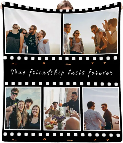 Miniatura 24 de Artsadd Mantas personalizadas con texto fotográfico, mantas de collage personalizadas con mis propias imágenes, fabricadas en Estados Unidos